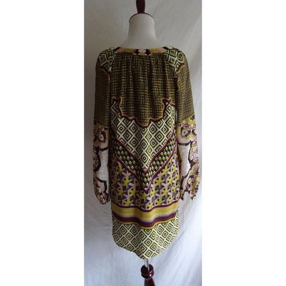 Hale Bob Colorful Silk Boho Artsy Print Shift Dress - Size XXS - Picture 6 of 12